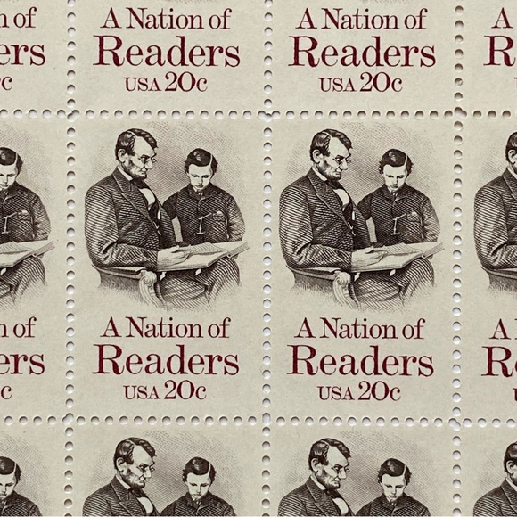 A Nation of Readers Stamp Full Sheet 20 Cent Scott #2016 Unhinged Abe Lincoln 84 - Picture 4 of 11